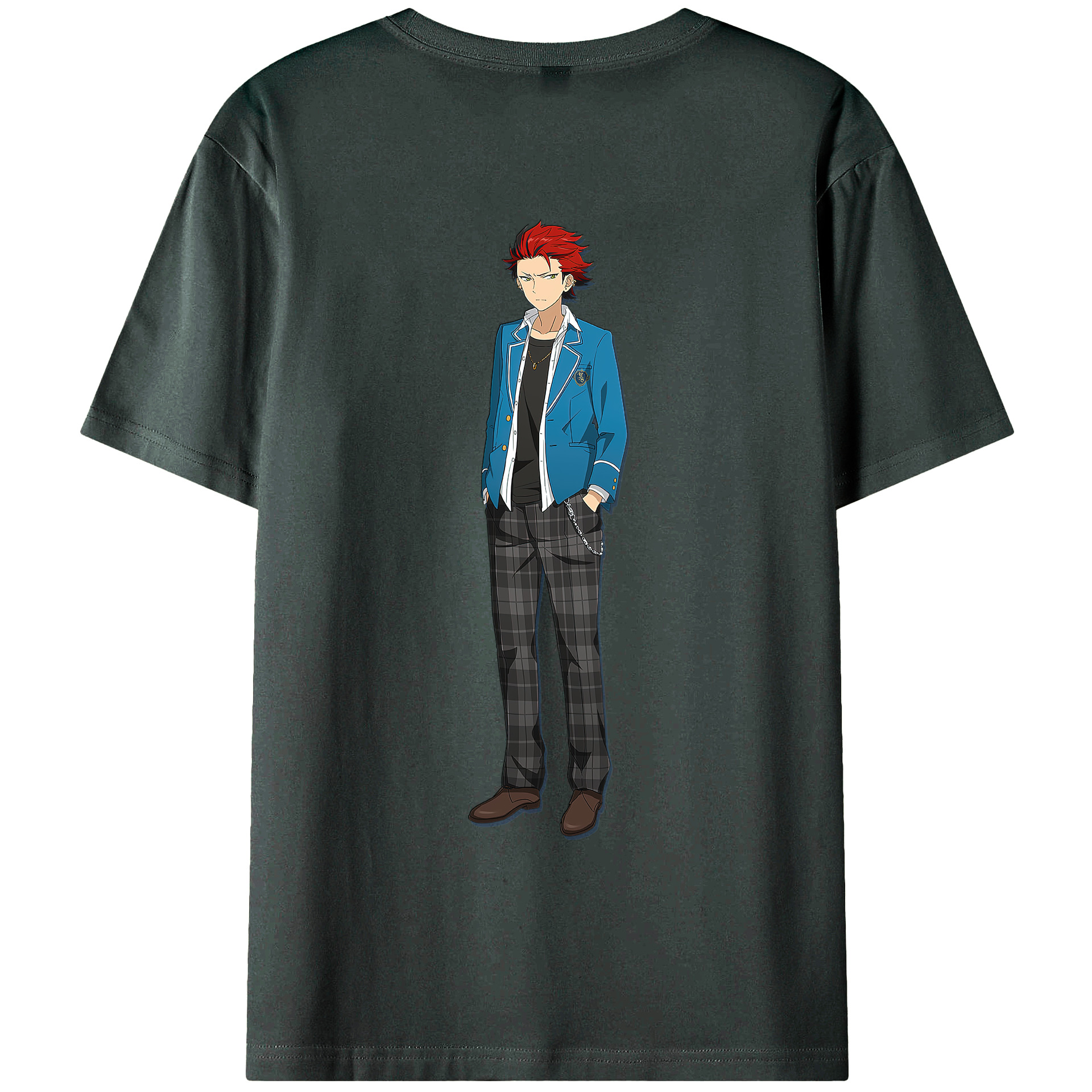 （画像用） あんさんぶるスターズ! Ensemble Stars 綿100％ メンズ半袖Tシャツ（バックプリント） 通気性